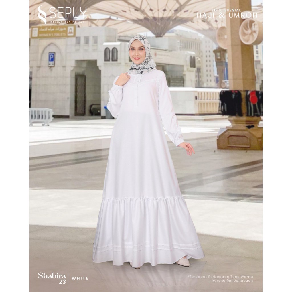 [NEW ARRIVAL] GAMIS PUTIH SHABIRA 23 BY SEPLY | GAMIS DAILY UMROH | ORI BY SEPLY