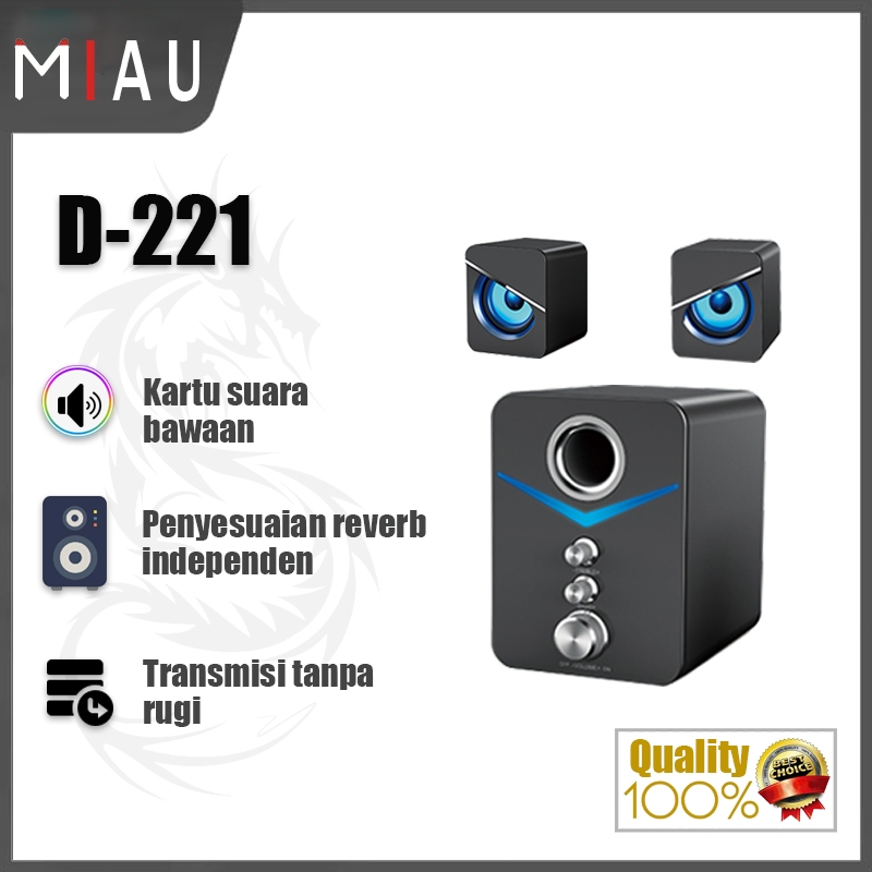 Speaker Subwoofer USB D221 - Hitam Speaker Multimedia Aktif Stereo Music Box