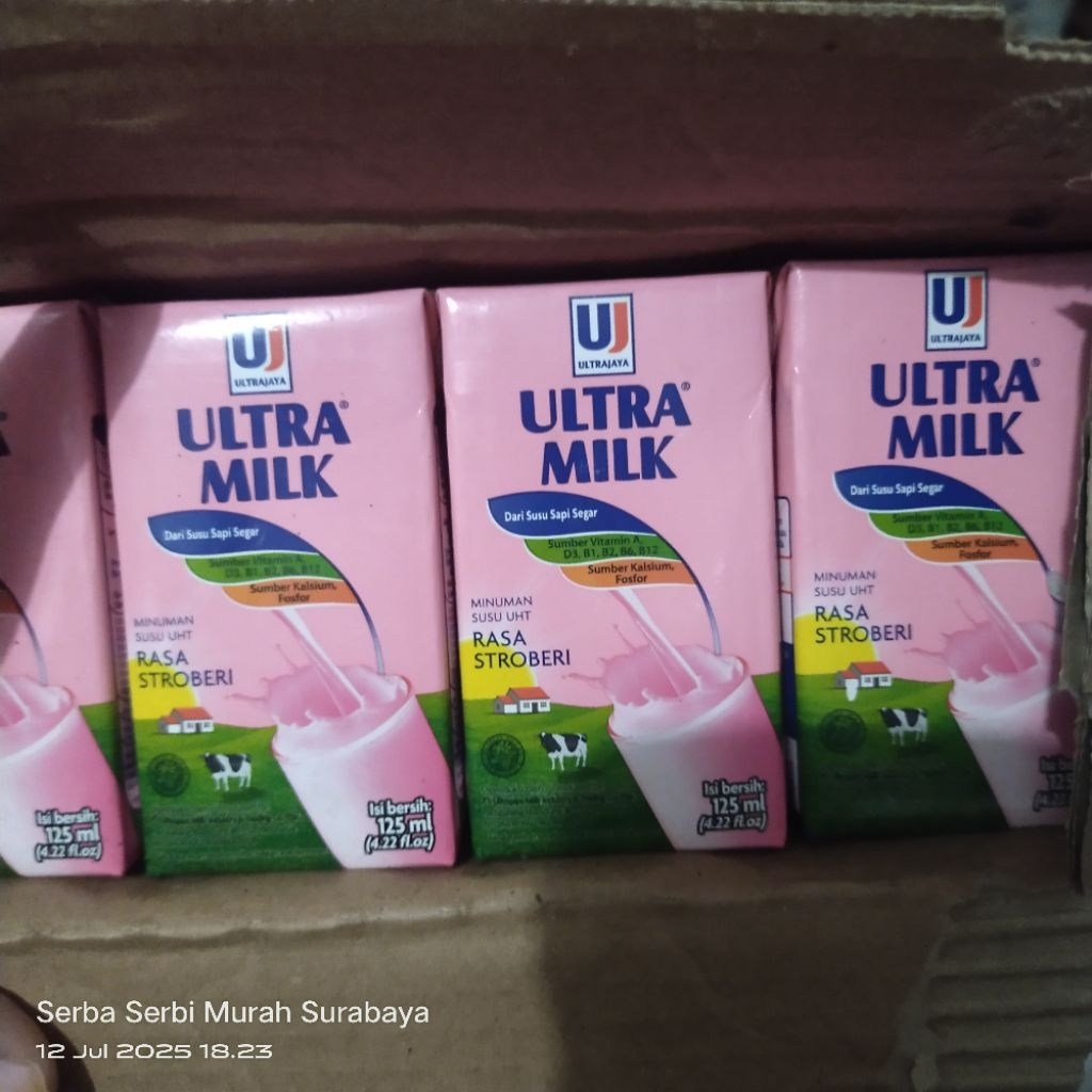 

susu UHT ultra milk Rasa strawberry 125ml