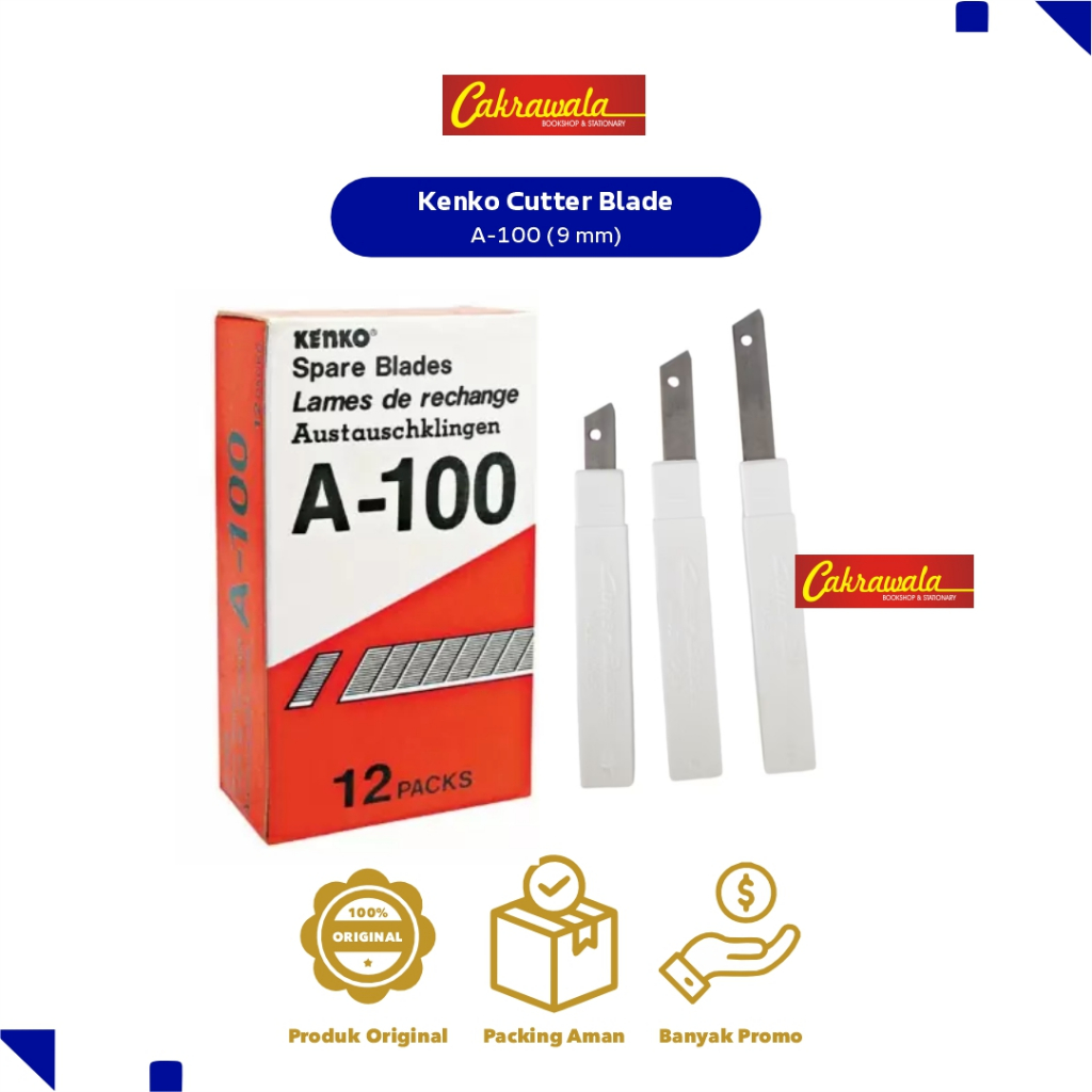 

Kenko Cutter Blade A-100 (9 mm) | Pisau Cutter Kuat | Refill Cutter | Kenko Original