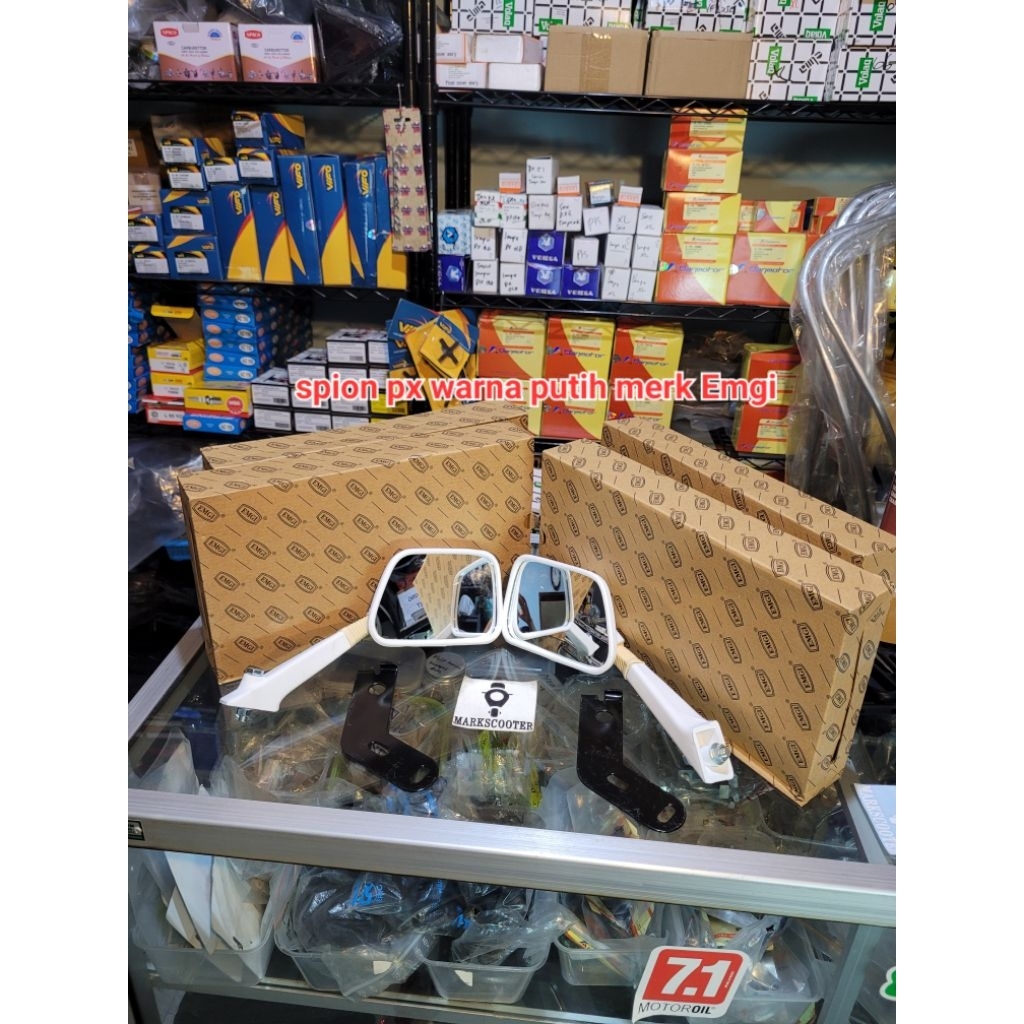 spion vespa set vespa px exclusive merk emgi warna putih