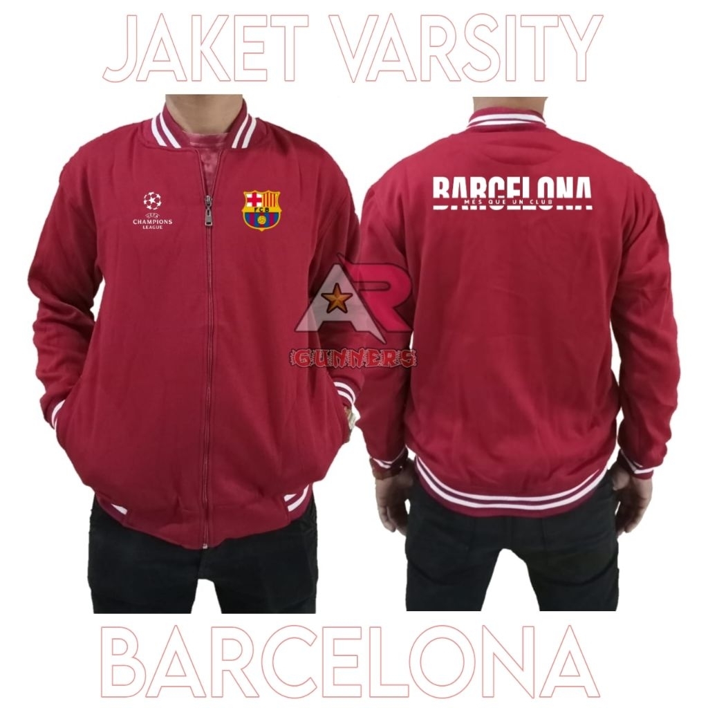 JAKET BARCELONA JAKET BARCA JAKET BASEBALL VARSITY