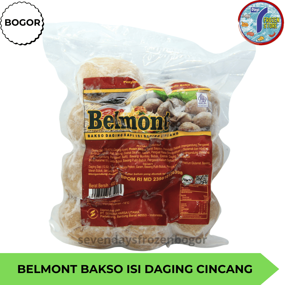 

Bakso Sapi Isi Daging Cincang Belmont Kemasan 400 Gr