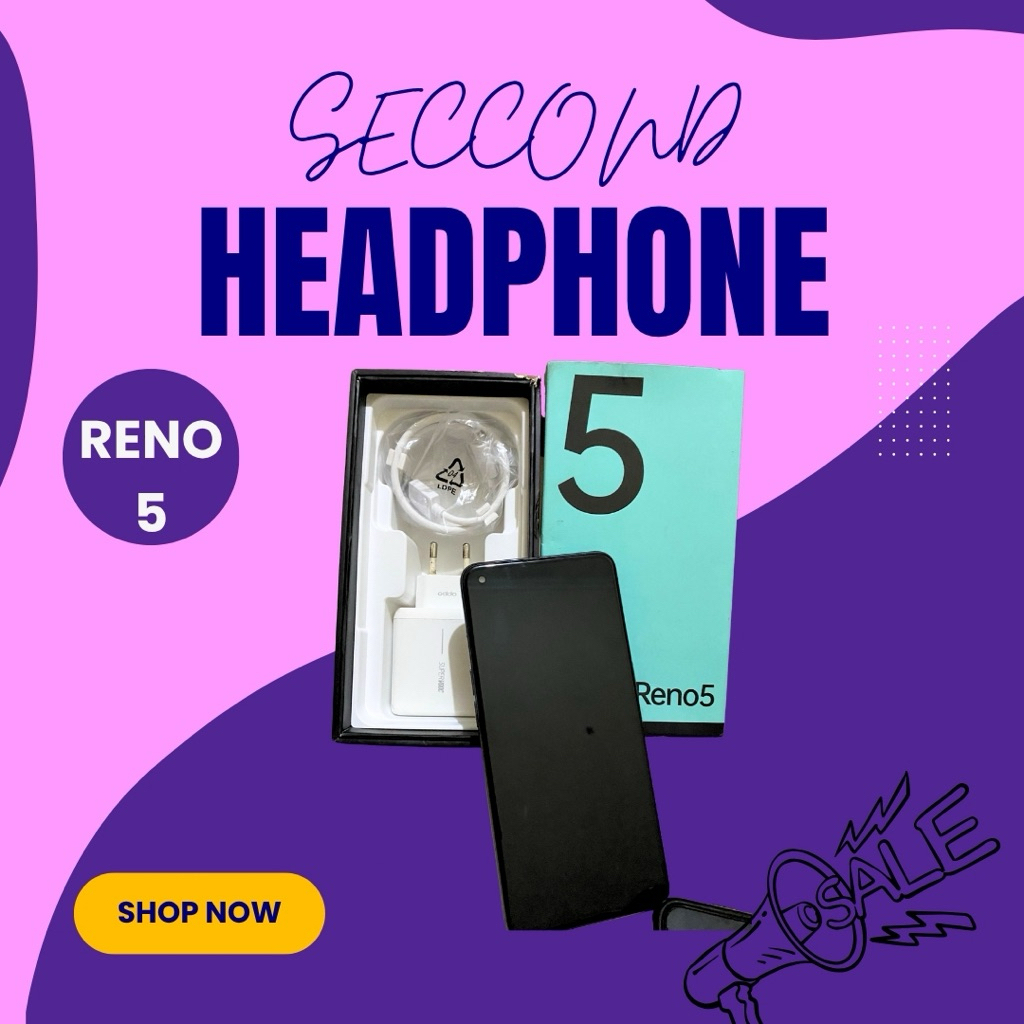 (SECOND) HP Oppo Reno 5 8/128GB minus tombol power