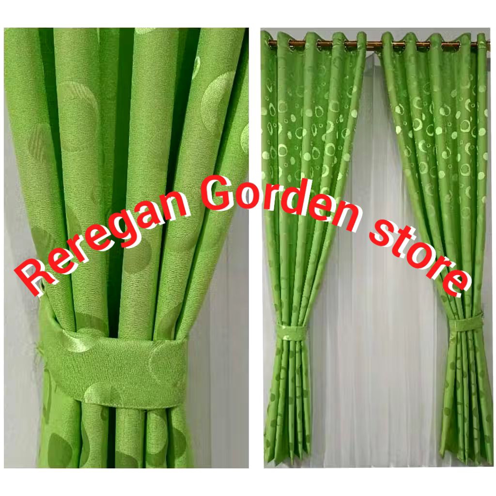 gorden Polkadot gorden pintu motif Polkadot terbaru gorden ring smokring 100x200 gorden pintu minima