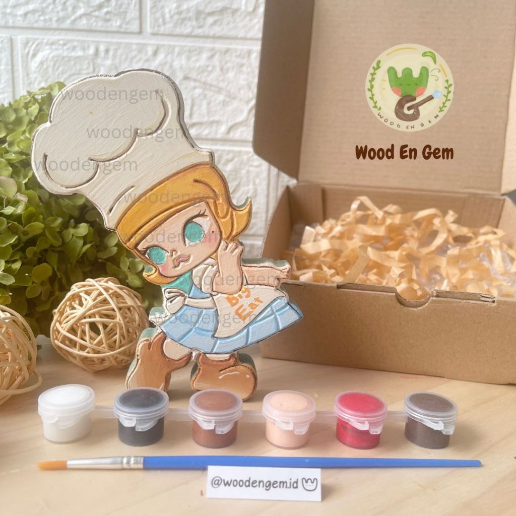 

DIY Paket Melukis Mewarnai Kayu Anak Karakter Wood Painting Kit Hampers Mainan Molly Baker Popmart