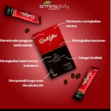 

Red koffiee asli Armina daily jual per sachet