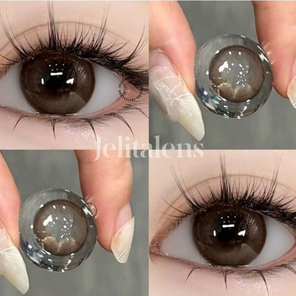 JSOFTLENS DIAMETER 14MM Softlens Premium Viral Kekinian / Hitam Abu-Abu Coklat Biru / Black Grey Bro