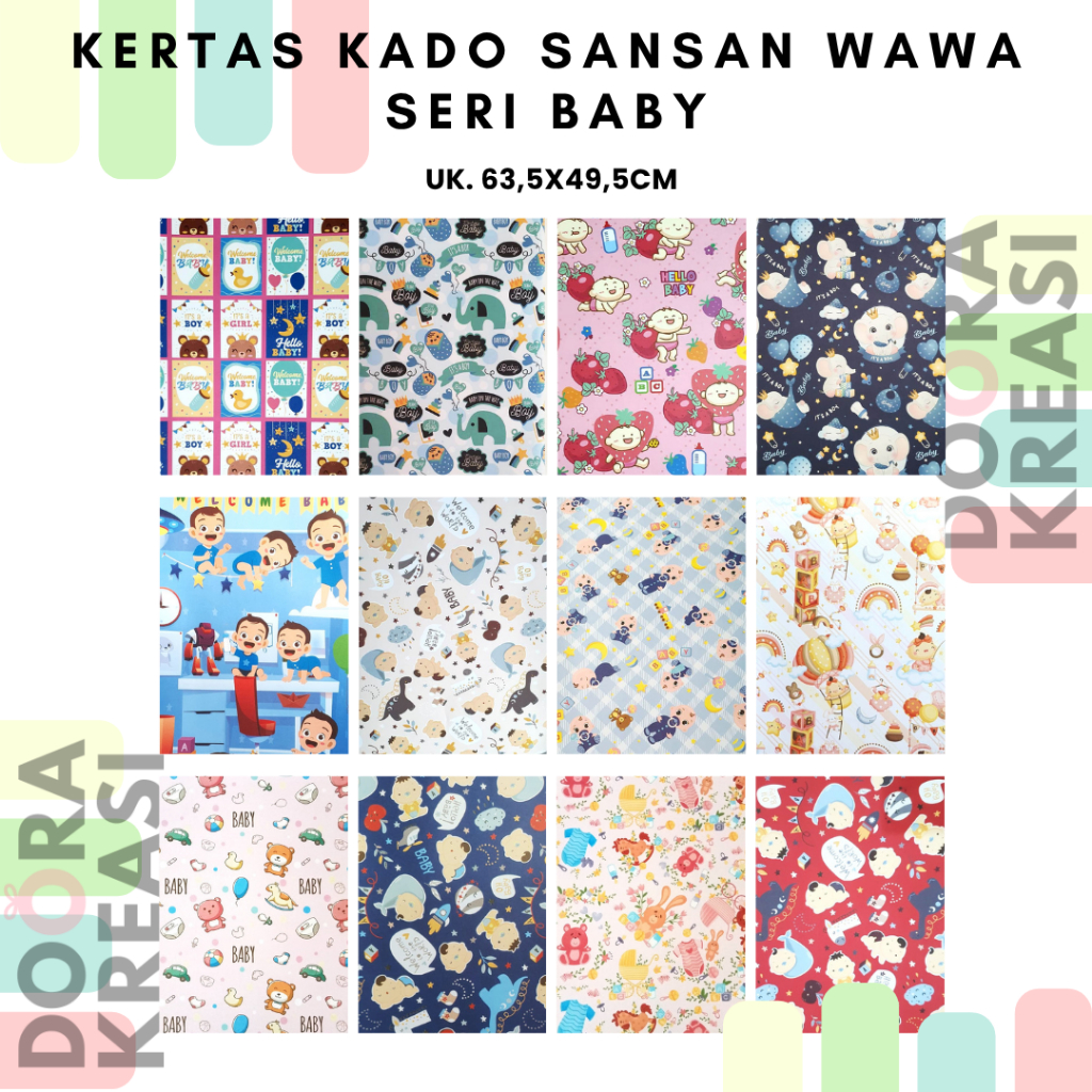 

Kertas kado Wrapping Paper Sansan Wawa Seri Baby Kids
