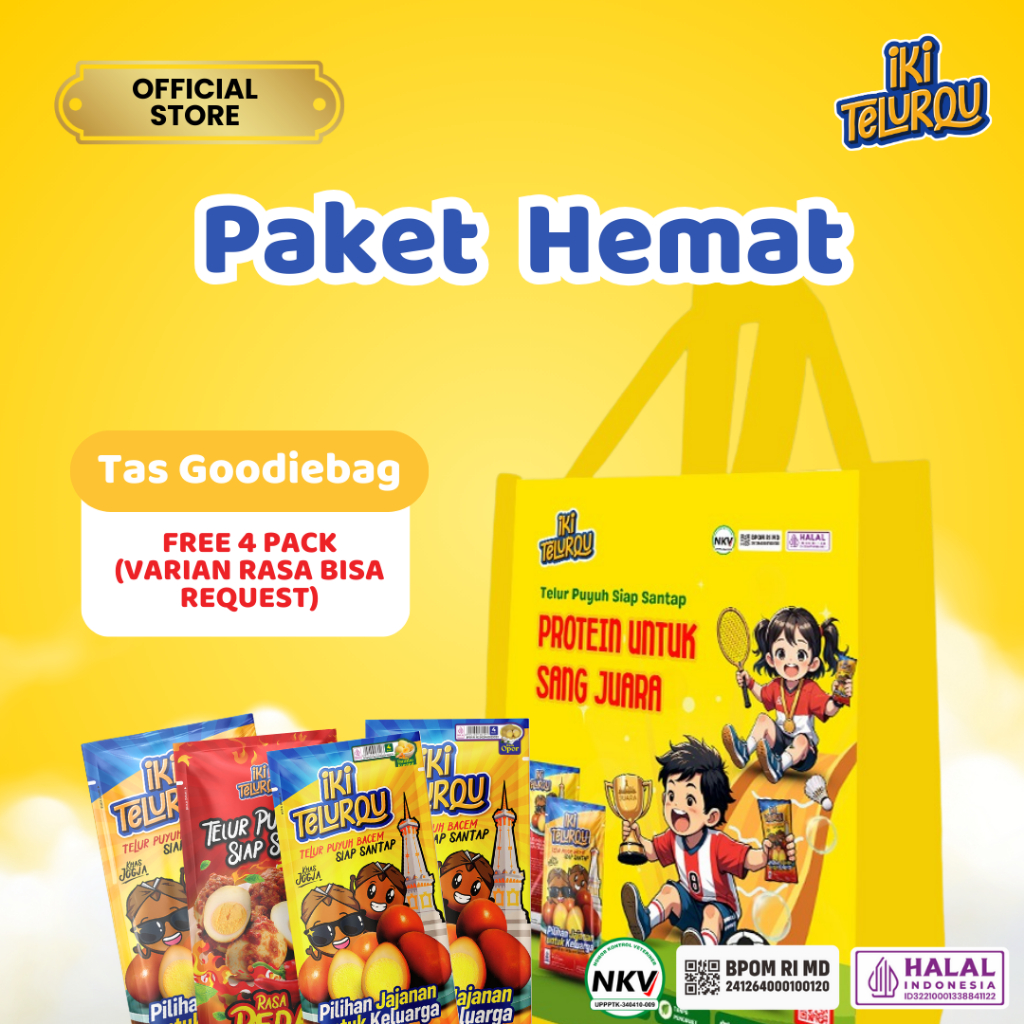 

(Promo Beli 4 GRATIS TAS ) Iki TelurQu Telur Paket Bundling Puyuh Siap Santap (REQUEST RASA CANTUMKAN DI NOTE)