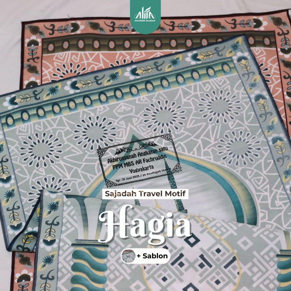 Souvenir Sajadah Motif Hagia Sophia + Sablon | Sajadah Travel | Souvenir Pernikahan, Tahlilan, Dll