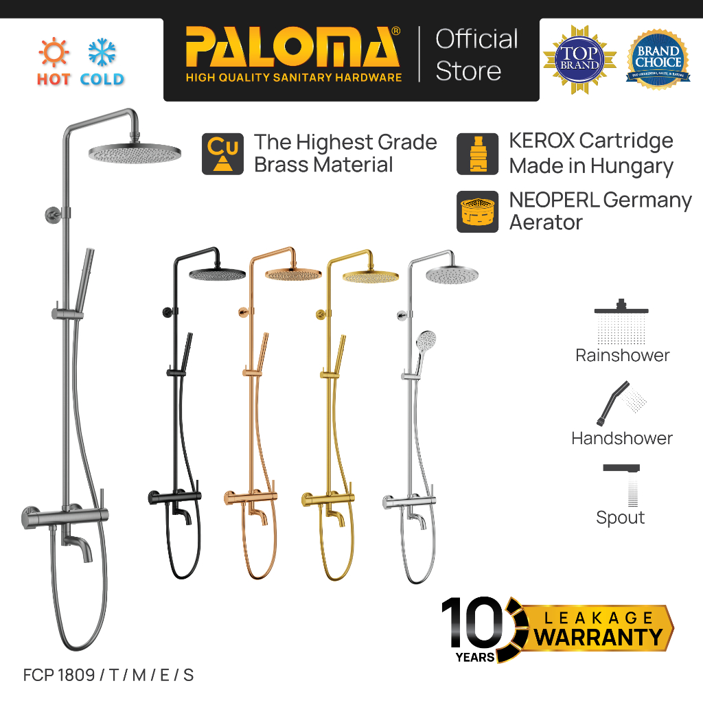 PALOMA FCP 1809 Shower Tiang Set Column Keran Mandi Kran Panas Dingin