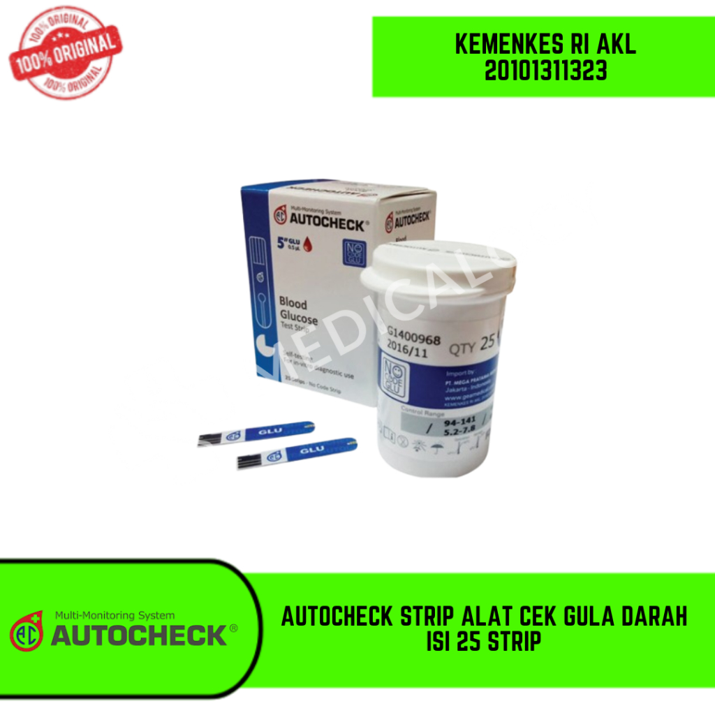 AutoCheck Strip Alat Cek Gula Darah isi 25 Strip
