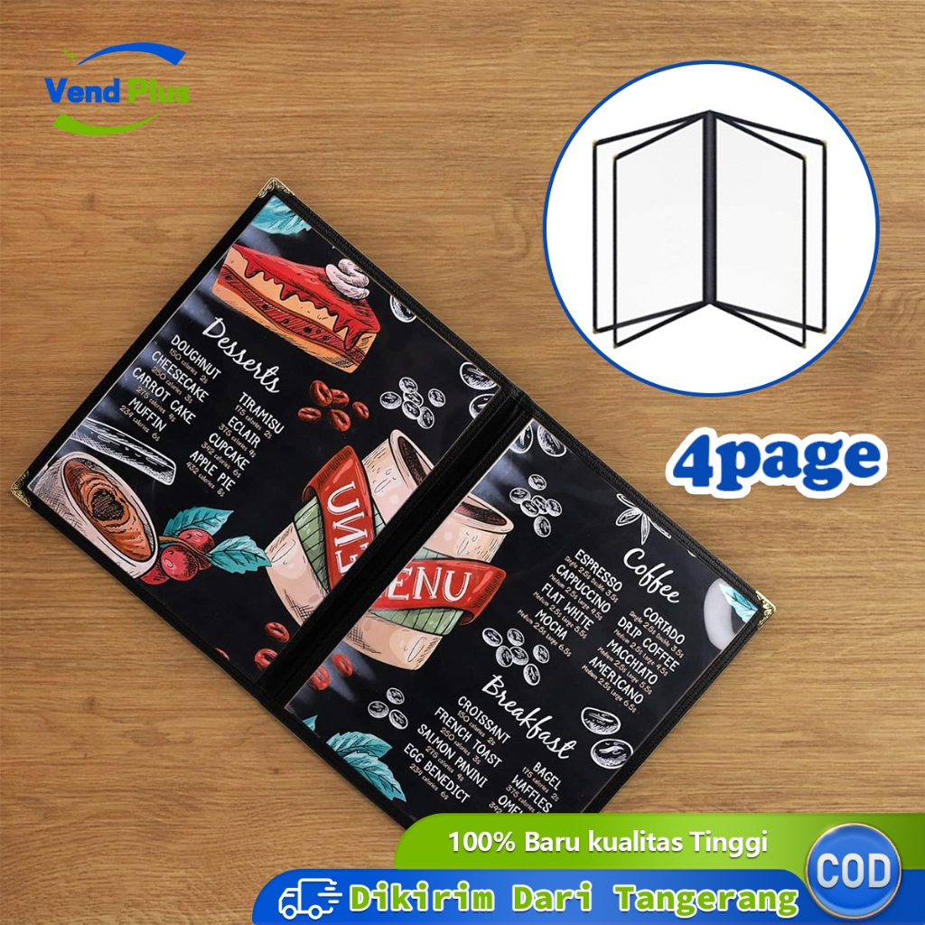 

4 Page A4 Buku Menu Restoran Cover Pelindung Menu Sampul Buku Menu Resto