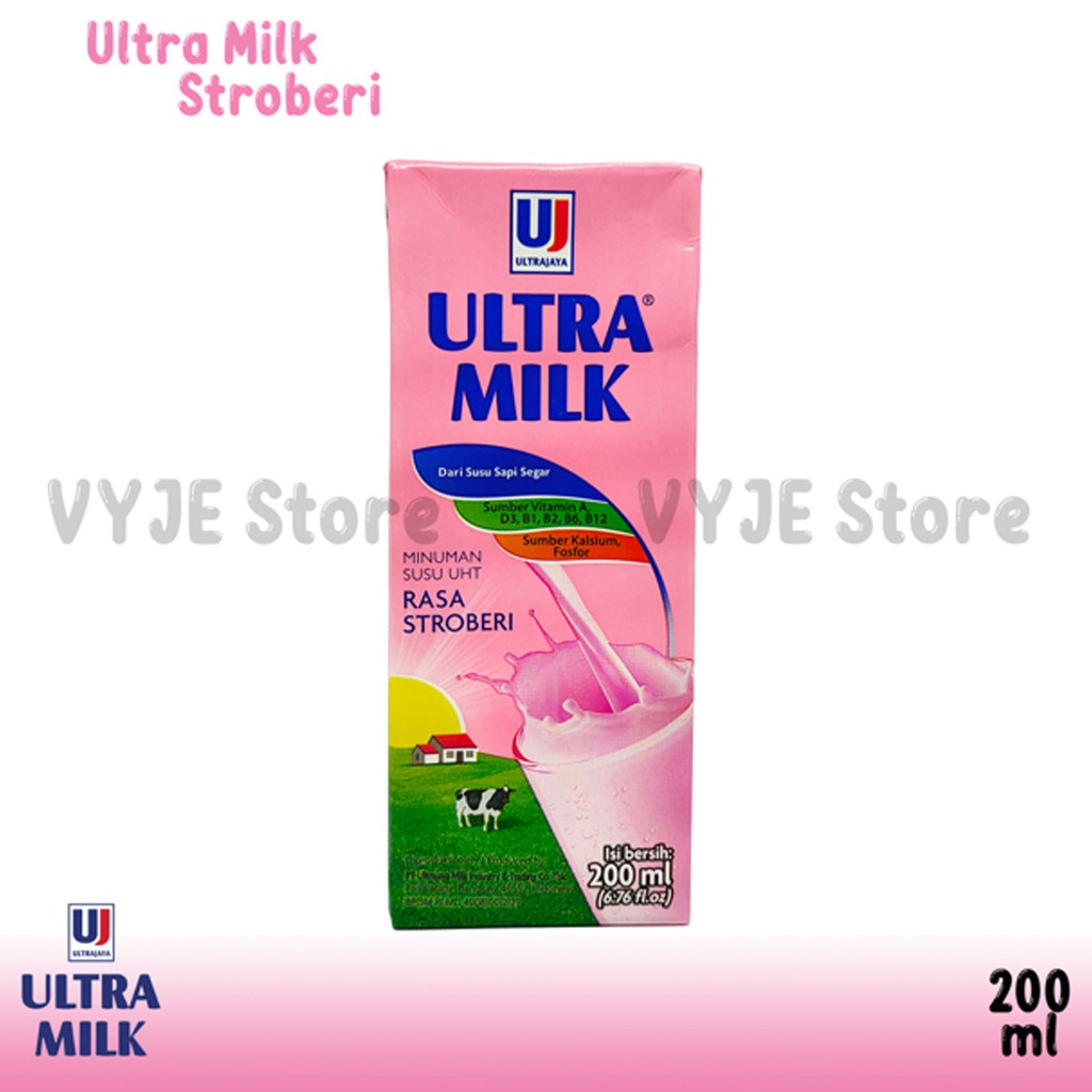 

Ultra Milk Susu UHT 200ml 1 Karton (24 Pcs) Strawberry