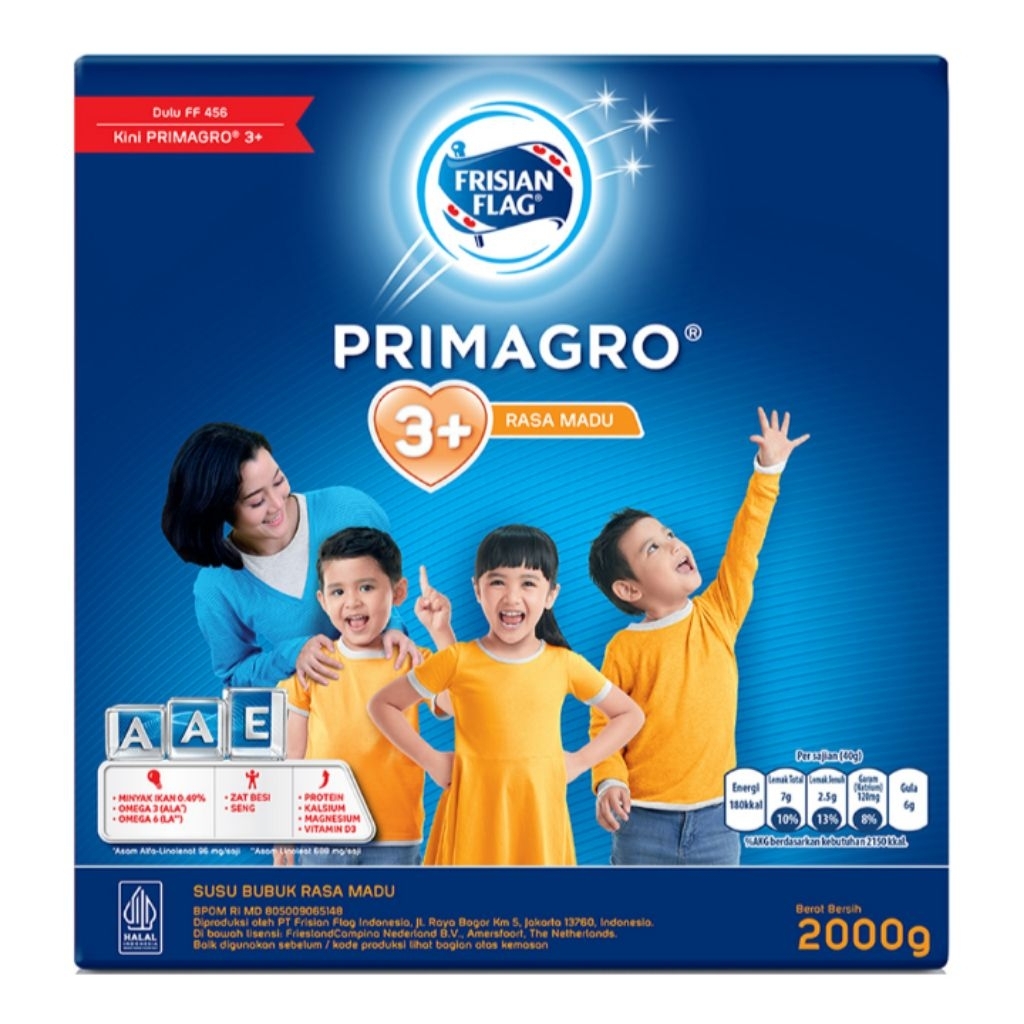 

Frisian Flag Primago 3+ Susu Pertumbuhan Anak 4-6 Tahun Madu 2kg
