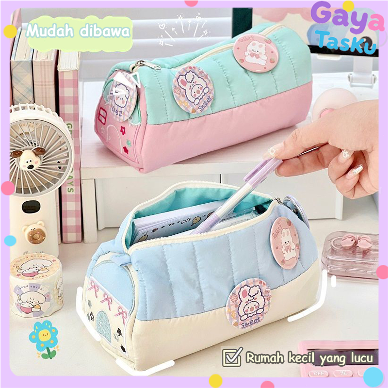 

Pencil Case / Kotak Pensil Aesthetic Korean Style /Teampat Pensil Aesthetic/ Tempat Pensil Pita Bentuk Rumah / Kotak Pensil Korean Style