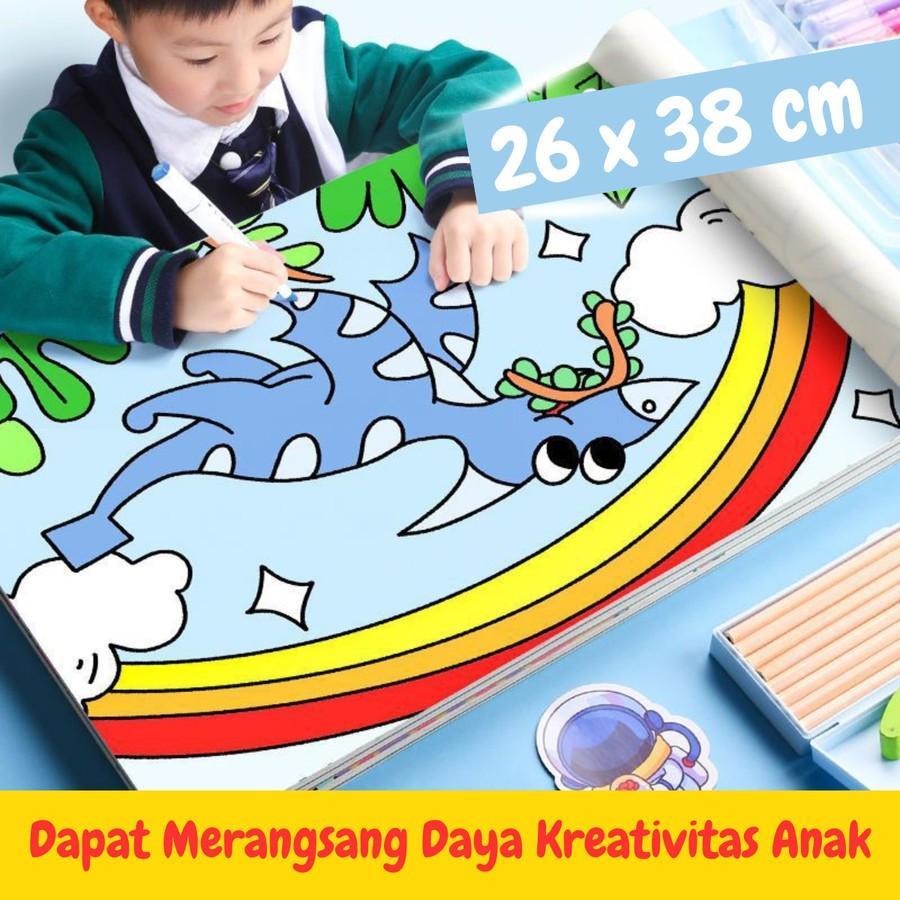 

Buku Gambar Lukis Mewarnai Anak Sketchbook A4 Drawing Book Kids Belajar Mewarnai Anak