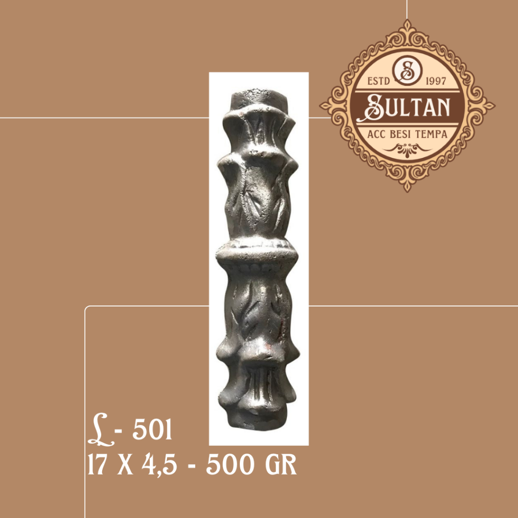 Sultan Besi Tempa / L-501 / Ornamen Lampion Besi Tempa / Ornamen Pagar Besi Klasik / Aksesoris Besi 