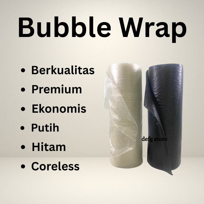 

Bubble Wrap Putih Hitam (125 cm, 60 cm, 40 cm atau 30 cm) x 50 meter