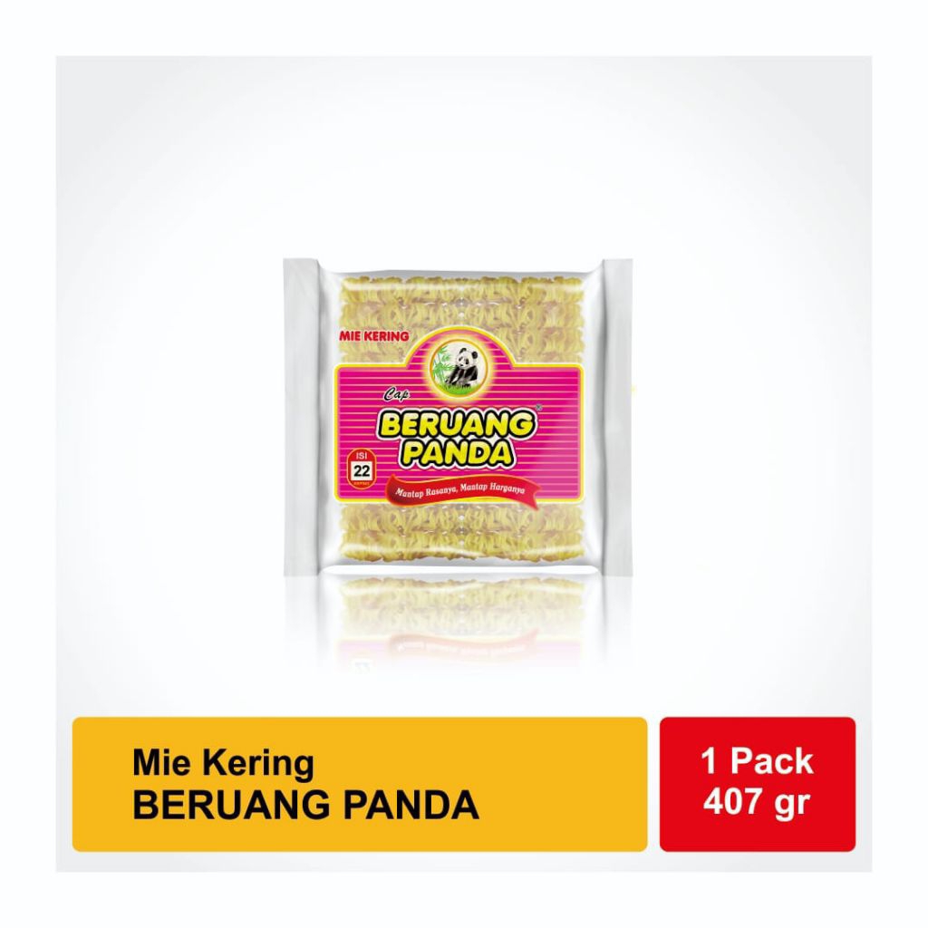 

Mie kering cap Beruang Panda isi 22 keping – Berat 407 gram
