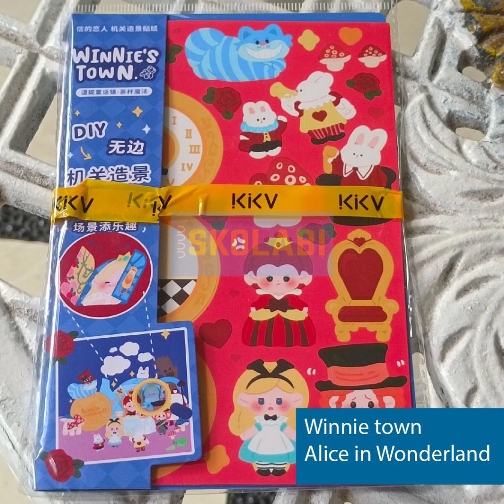 

Stiker KKV Winnie's Town Alice in Wonderland theme Mad Hatter Chesire cat Sticker Kawai