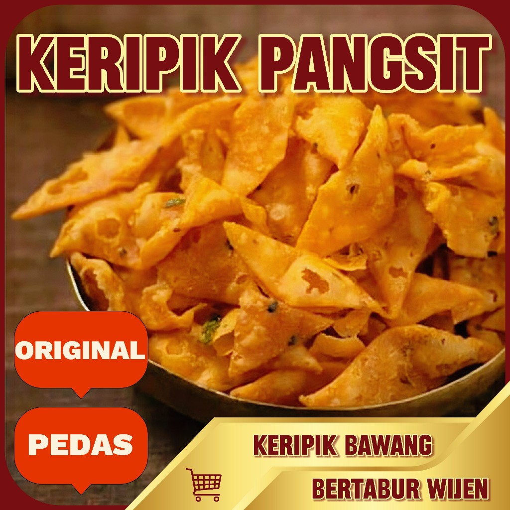 

Keripik Pangsit / Keripik Bawang Snack Cemilan Enak Gurih Pedas 200gr