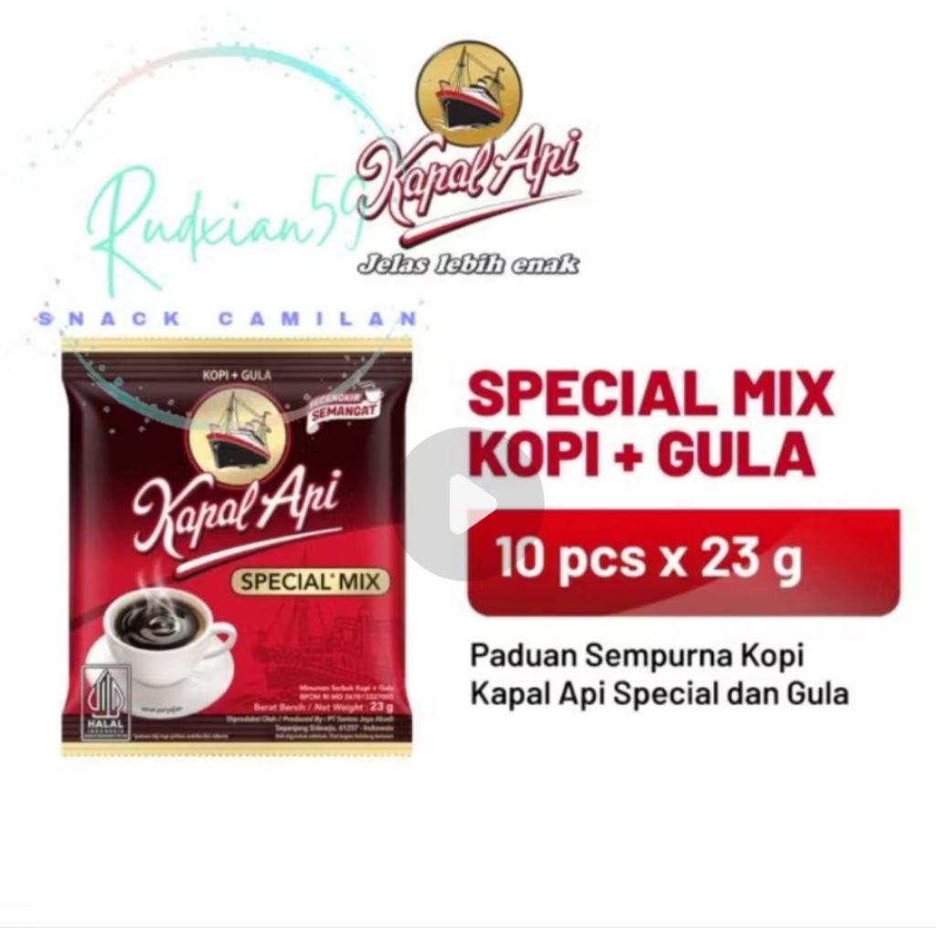

Kopi kapal api special mix kopi plus gula isi 10 bungkus