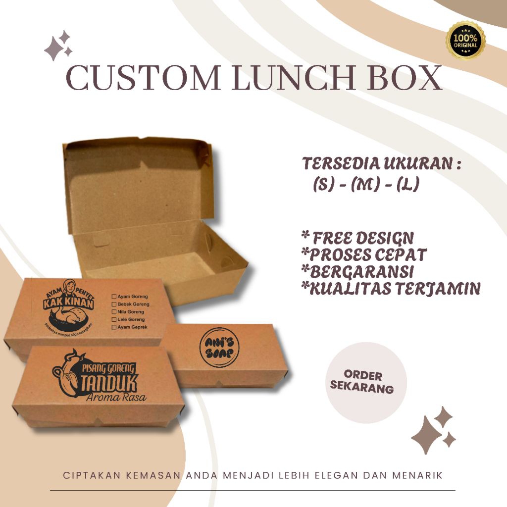 LUNCH BOX CUSTOM SABLON KOTAK MAKAN NASI BOX KOTAK MAKAN TAHAN PANAS BOX NASI CUSTOM