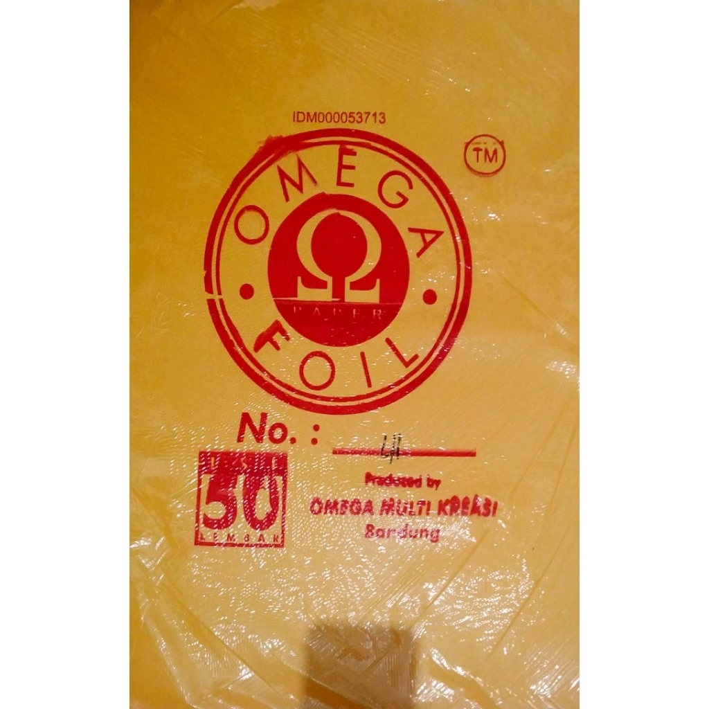 

Kertas sampul Foil Omega No 41 isi 50 lembar