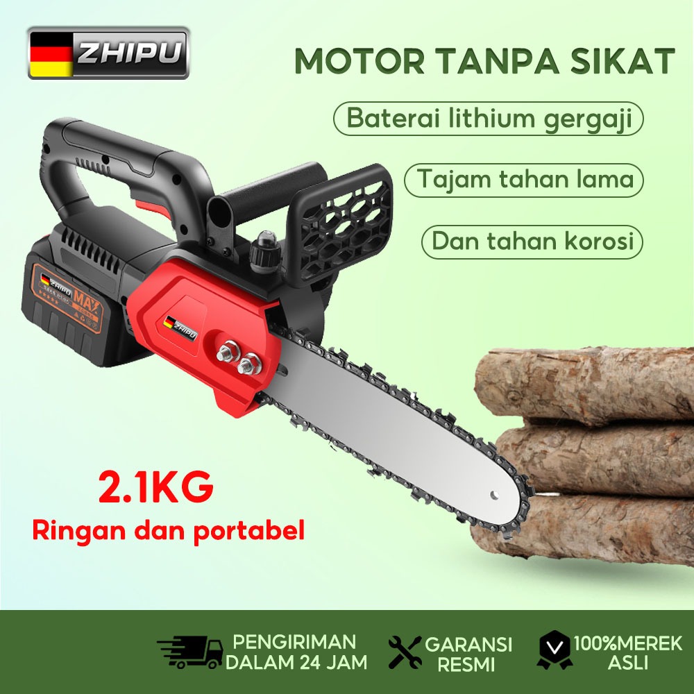 【COD】ZHIPU Cordless Gergaji Pemotong Kayu Gergaji Cordless 12 Inch Gergaji Listrik Alat Pemangkasan 