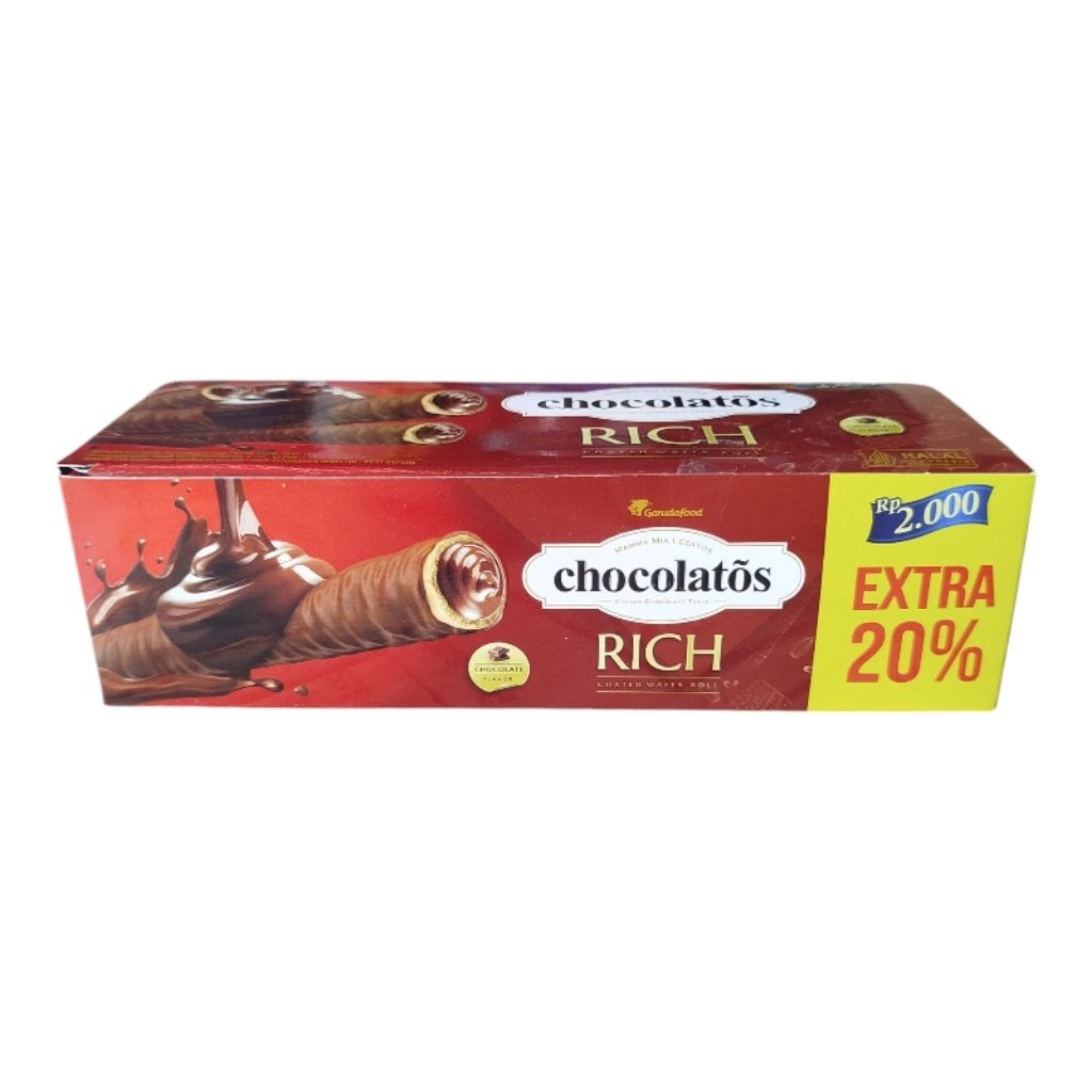 

chocolatos Rich wafer roll coklat isi 12pcs