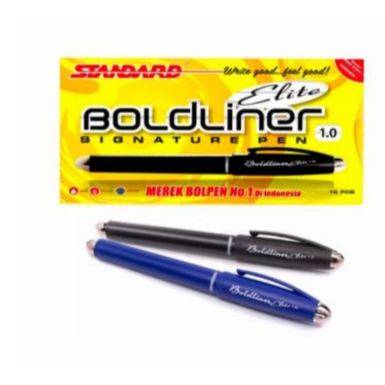 

Pulpen Standard Ballpoint Boldliner Elite 1.0 Hitam / Biru