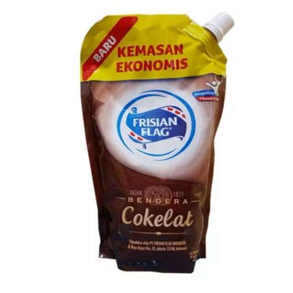 

Frisian flag Susu Bendera Kental Manis Rasa Coklat Pouch Kemasan 545gr