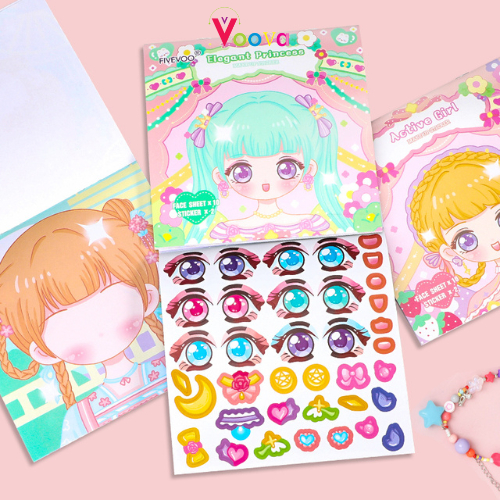 VOOVA Stiker DIY/ Stiker Book Mainan/ Buku Stiker Anak/ Buku stiker bermain/ Buku stiker tempel kara
