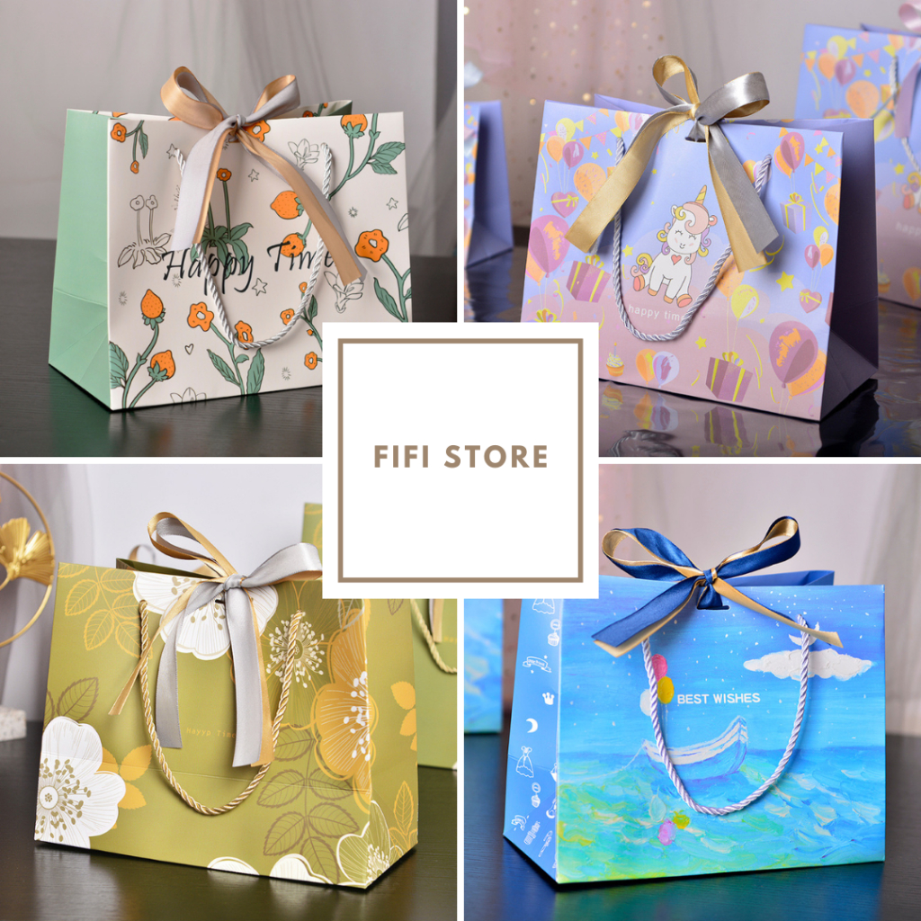

Paper Bag Pita Green Grass Happy Times Dengan Pita/Ribbontas belanja termurah