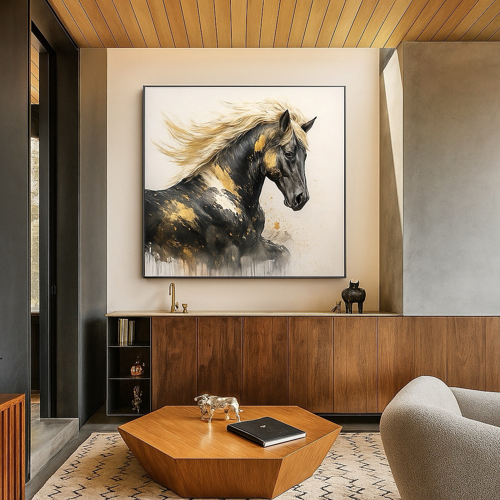 XY print kanvas lukisan kuda ANH-003