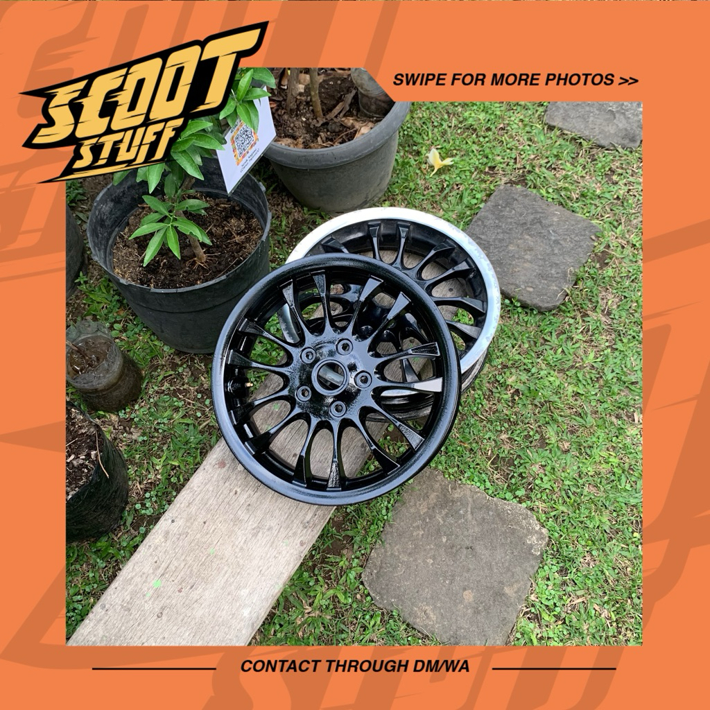 Velg Depan Set Vespa Sprint Primavera S LX GTS Sprint Super PX PS Excel Exclusive Silver, Grey Polis