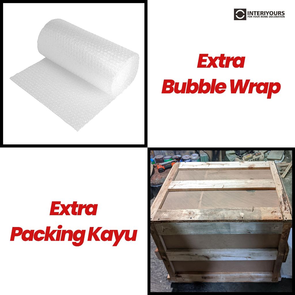 

PACKING EXTRA BUBBLE WRAP & PACKING KAYU