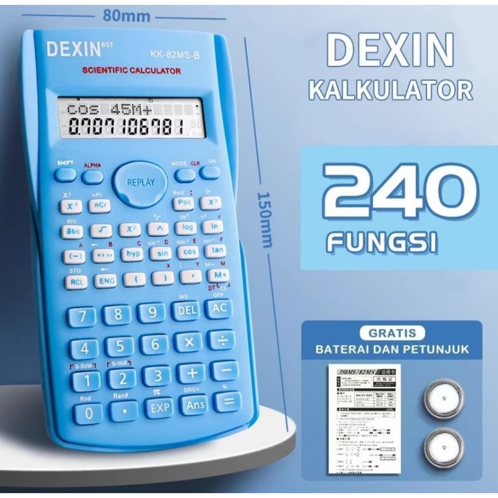 

(BACA DESKIRPSI) KALKULATOR SCIENTIFIC BLUE DEXIN electronic calculator
