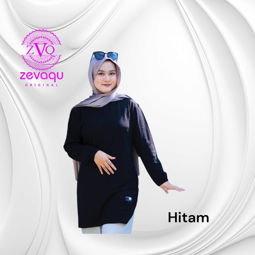 kaos tunik wanita atasan lengan panjang jumbo LD 130 bahan katun combed 24 seragam olahraga