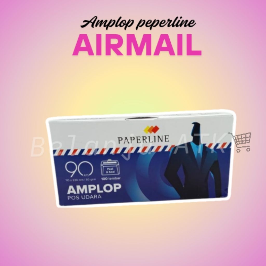 

[per box] Amplop putih dengan garis Airmail 90 / 104