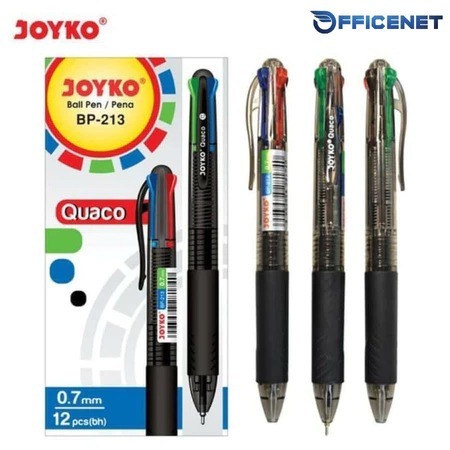 

12 PCS BOLPEN 4 WARNA BP 213 JOYKO QUACO PENA PULPEN