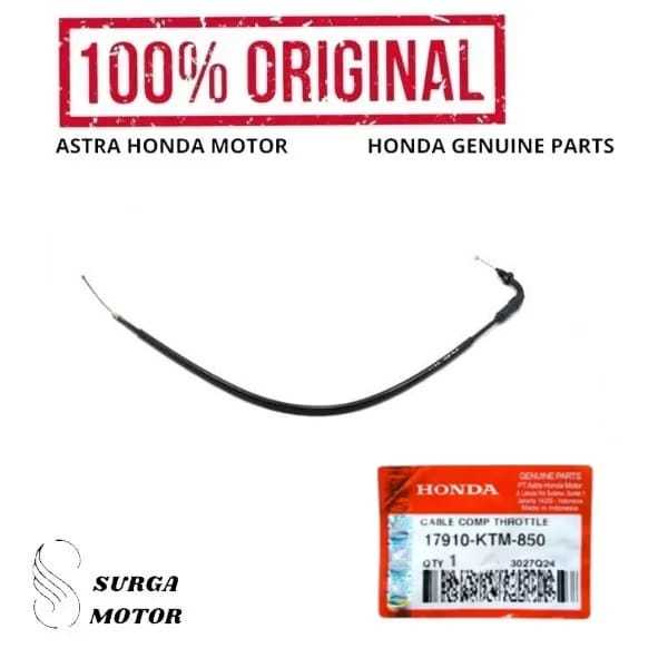 Tali Kabel Gas Motor Honda Supra X 125 17910KTM850 17910-KTM-850 Cable Comp Throttle ori original Ho