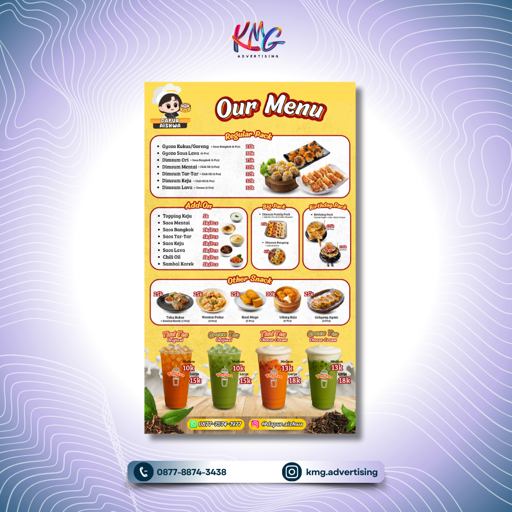 DESAIN DAN CETAK DAFTAR MENU MAKANAN MINUMAN