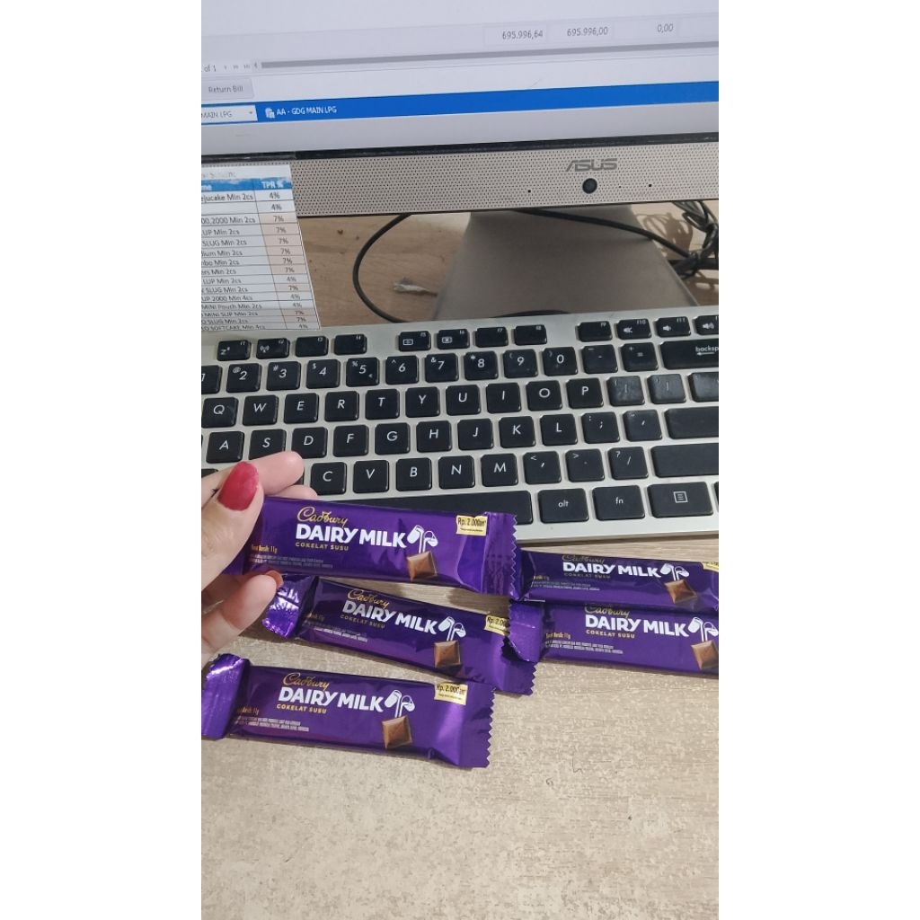 

Coklat Cadbury Dairy Milk mini 1pack isi 20pcs