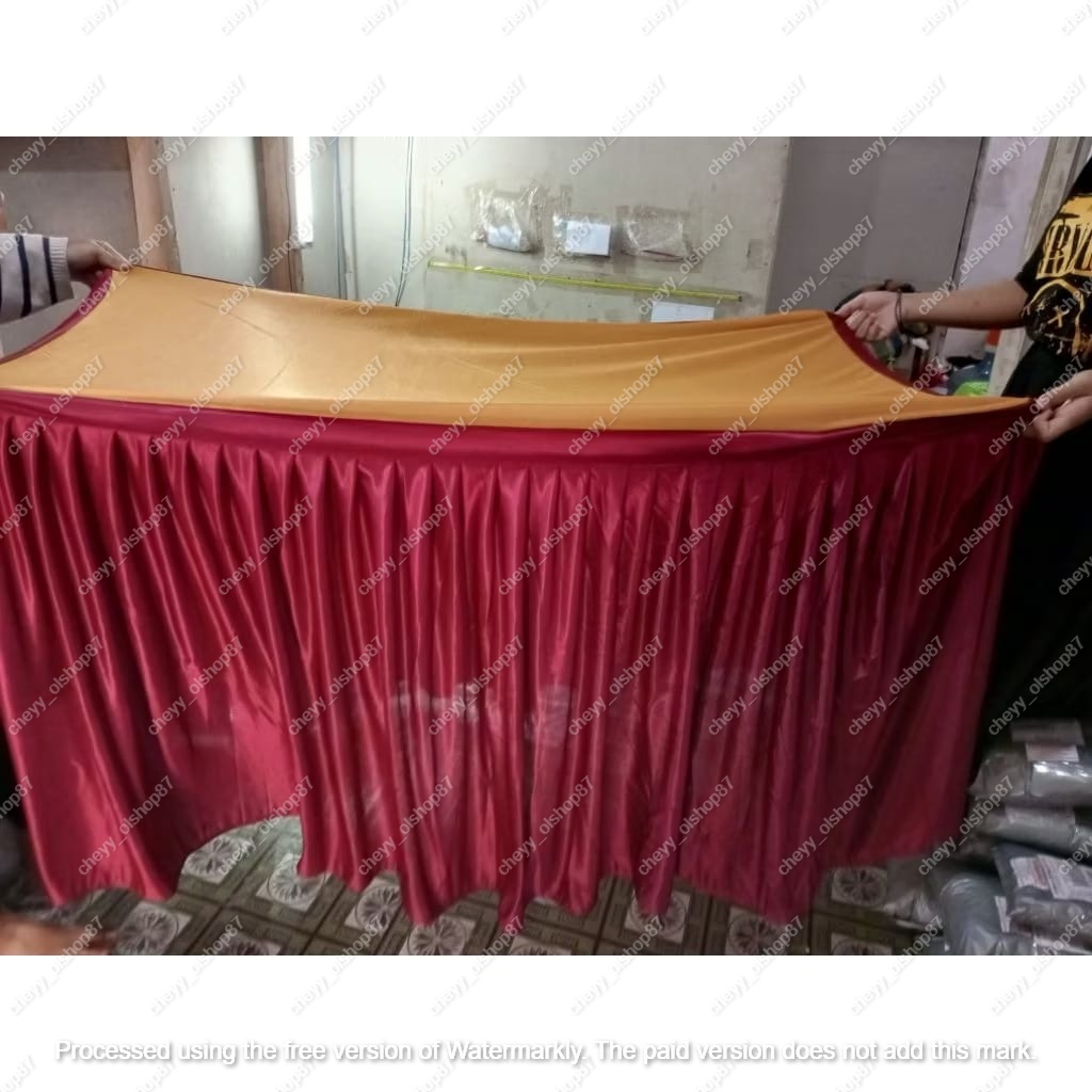 Cover meja prasmanan meja 50cm x 60cm x 120cm menutupi depan samping kanan dan kiri