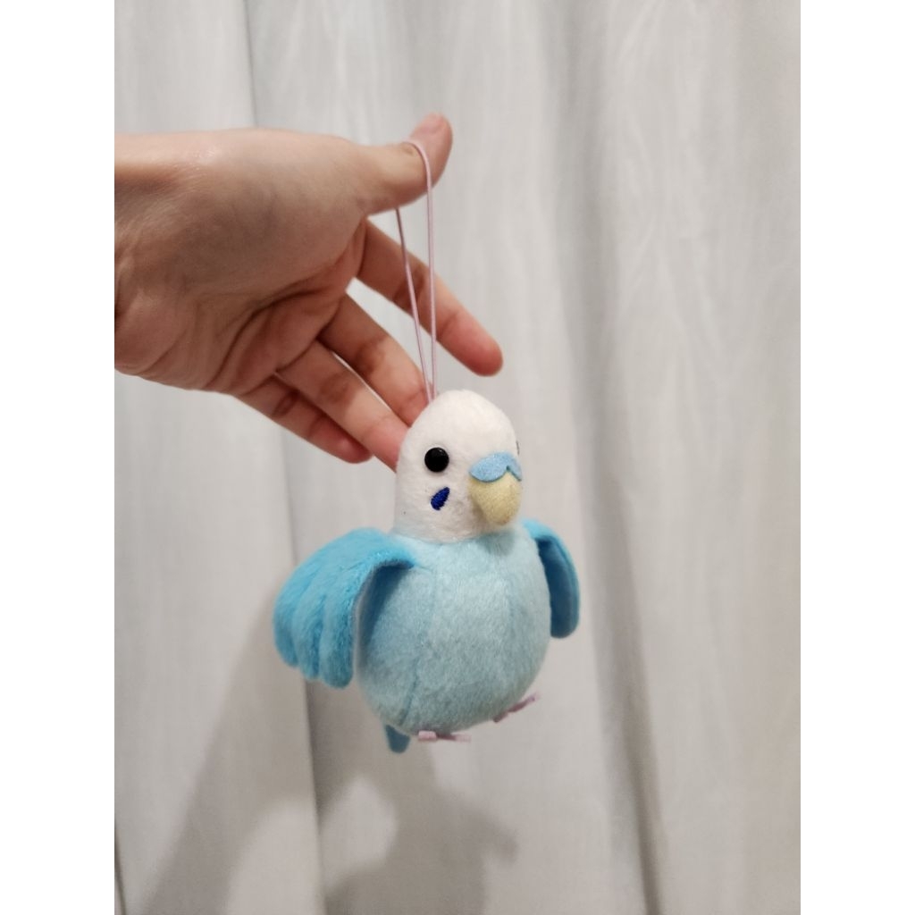 Fans Keychain Phone Strap Boneka Burung Merpati Biru Putih Mirip Amuse