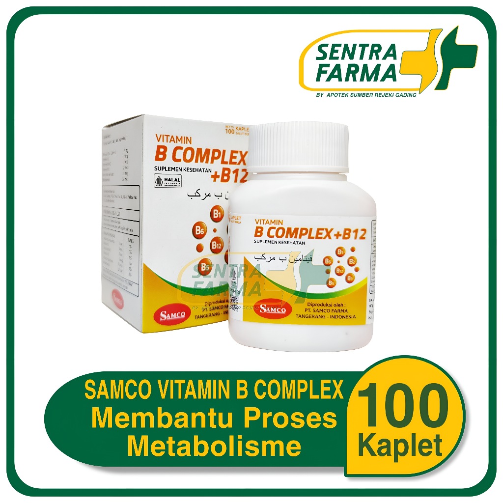 Samco Vitamin B Complex + B12 Samco (Isi 100 Kaplet)