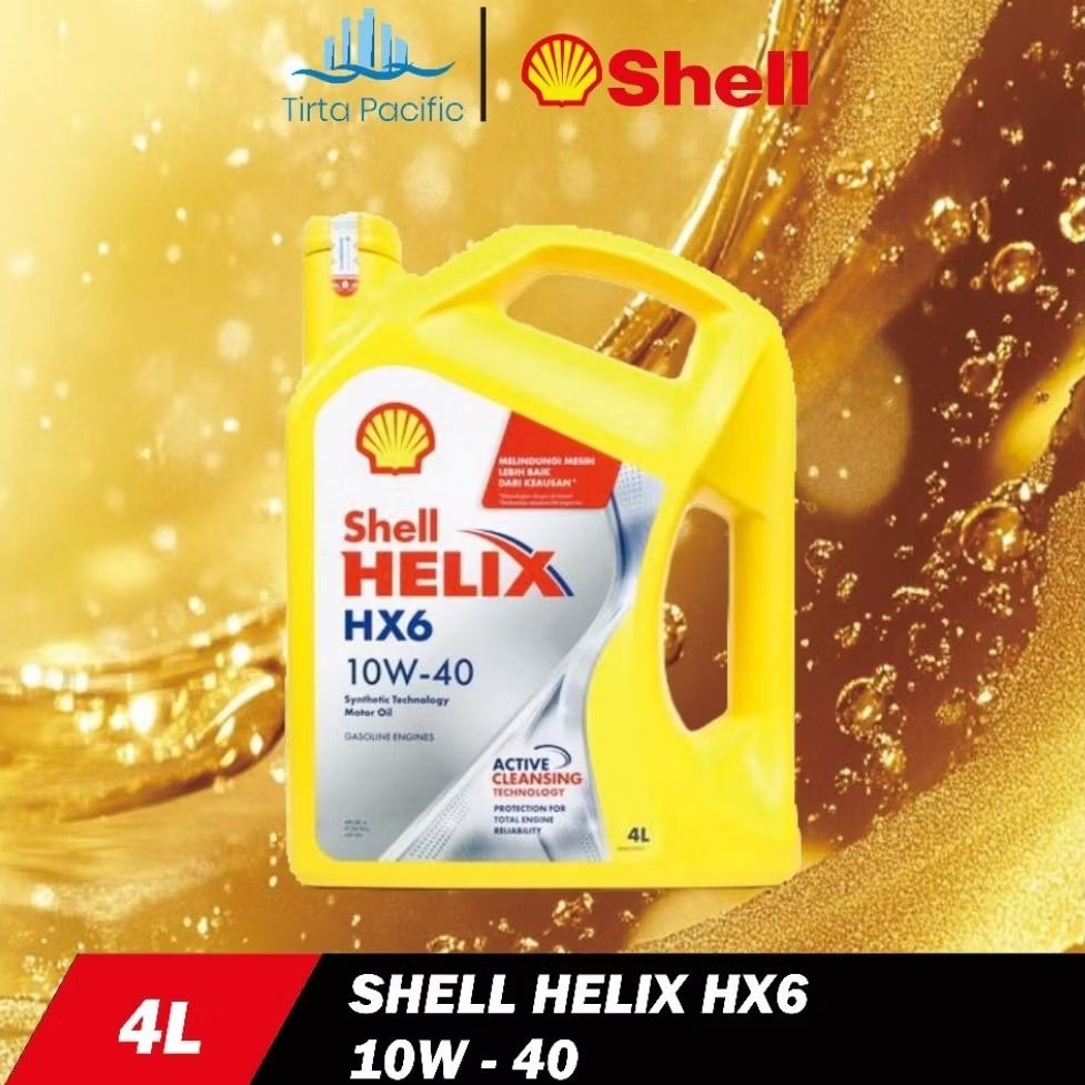 Oli Mobil Shell Helix HX6 10w40 / 10w-40 4L Original